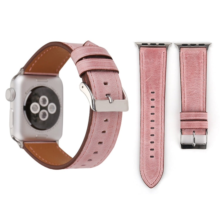 Lisslune | For Apple Watch Series 10 42mm / 9&8&7 41mm / SE 3&SE 2&6&SE&5&4 40mm / 3&2&1 38mm Fresh Style Leather Watch Band (Pink)