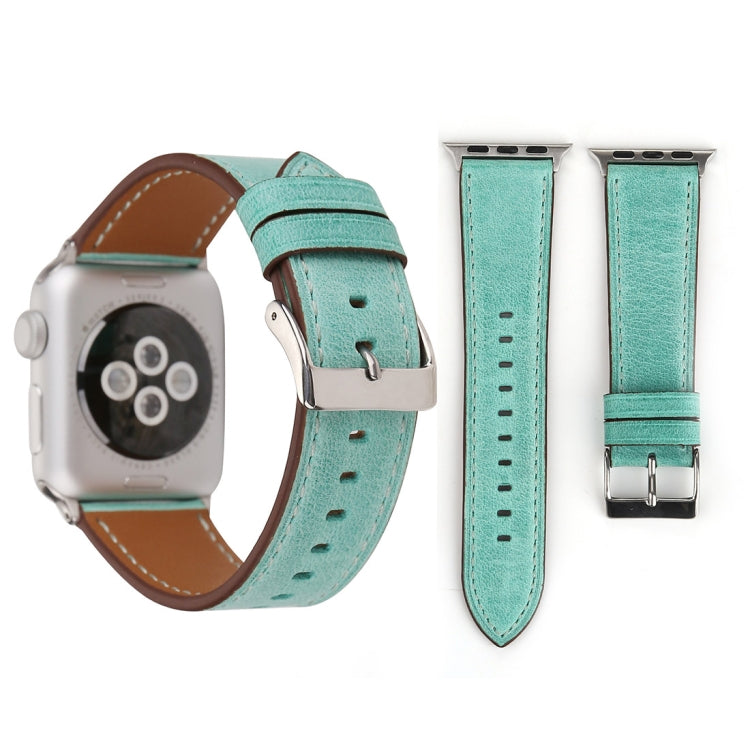 Lisslune | For Apple Watch Series 10 42mm / 9&8&7 41mm / SE 3&SE 2&6&SE&5&4 40mm / 3&2&1 38mm Fresh Style Leather Watch Band (Green)