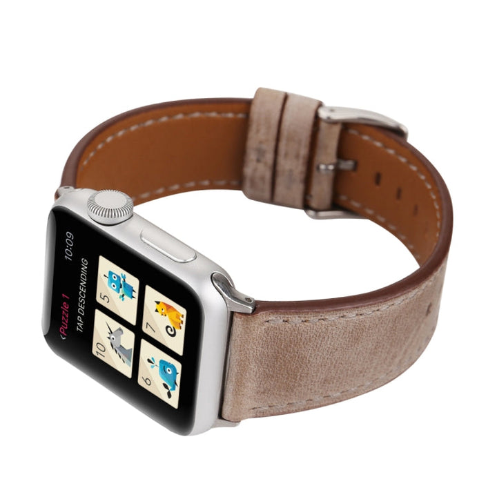 Lisslune | For Apple Watch Series 10 42mm / 9&8&7 41mm / SE 3&SE 2&6&SE&5&4 40mm / 3&2&1 38mm Fresh Style Leather Watch Band (Brown)