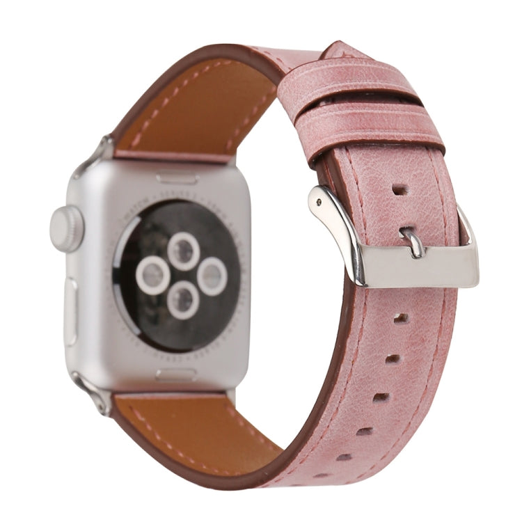 Lisslune | For Apple Watch Ultra 49mm & Watch Ultra 2 49mm / Series 10 46mm / 9 & 8 & 7 45mm / SE 3 & SE 2 & 6 & SE & 5 & 4 44mm / 3 & 2 & 1 42mm Fresh Style Leather Watch Strap (Pink)