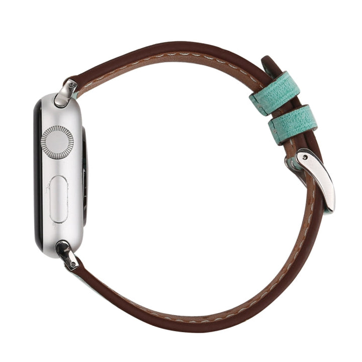 Lisslune | For Apple Watch Ultra 49mm & Watch Ultra 2 49mm / Series 10 46mm / 9 & 8 & 7 45mm / SE 3 & SE 2 & 6 & SE & 5 & 4 44mm / 3 & 2 & 1 42mm Fresh Style Leather Watch Band (Green)