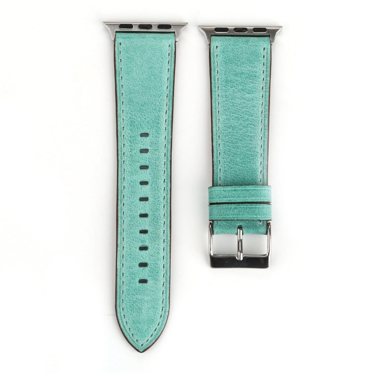 Lisslune | For Apple Watch Ultra 49mm & Watch Ultra 2 49mm / Series 10 46mm / 9 & 8 & 7 45mm / SE 3 & SE 2 & 6 & SE & 5 & 4 44mm / 3 & 2 & 1 42mm Fresh Style Leather Watch Band (Green)
