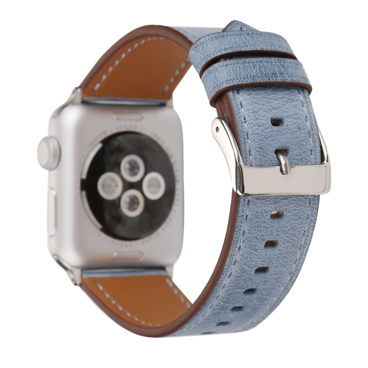 Lisslune | For Apple Watch Ultra 49mm & Watch Ultra 2 49mm / Series 10 46mm / 9 & 8 & 7 45mm / SE 3 & SE 2 & 6 & SE & 5 & 4 44mm / 3 & 2 & 1 42mm Fresh Style Leather Watch Band (Blue)