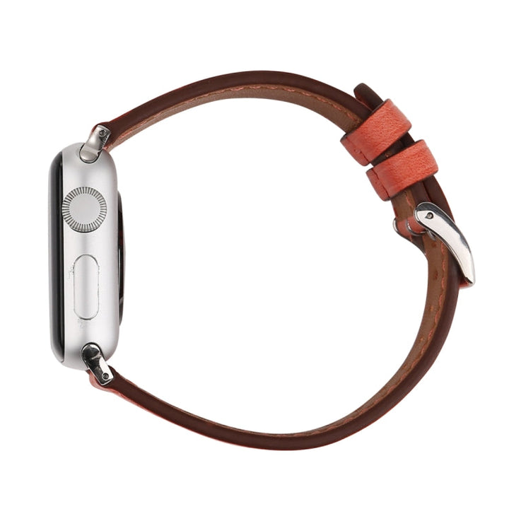 Lisslune | For Apple Watch Ultra 49mm & Watch Ultra 2 49mm / Series 10 46mm / 9 & 8 & 7 45mm / SE 3 & SE 2 & 6 & SE & 5 & 4 44mm / 3 & 2 & 1 42mm Fresh Style Leather Watch Band (Red)