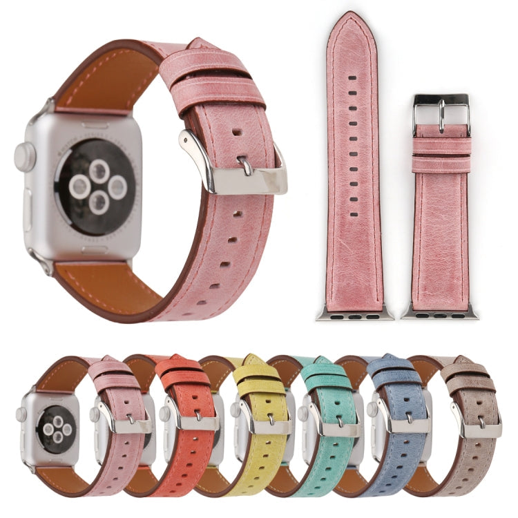 Lisslune | For Apple Watch Ultra 49mm & Watch Ultra 2 49mm / Series 10 46mm / 9 & 8 & 7 45mm / SE 3 & SE 2 & 6 & SE & 5 & 4 44mm / 3 & 2 & 1 42mm Fresh Style Leather Watch Band (Green)