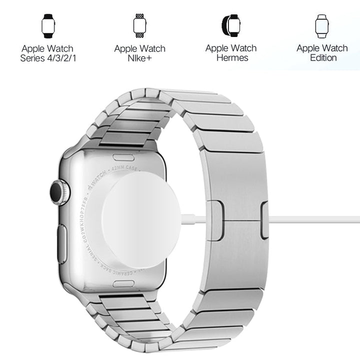 Lisslune | 1m Magnetic Wireless Charger for Apple Watch Series Ultra & 10 / 9 / 8 / 7 / 6 / 5 / 4 / 3 / 2 (White)
