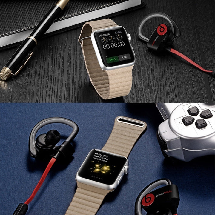 Lisslune | For Apple Watch 38mm Loop Magnetic Closure Buckle PU Leather Watch Band (Khaki)