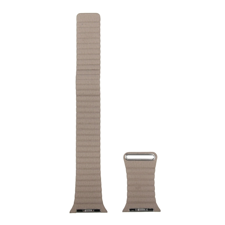 Lisslune | For Apple Watch 38mm Loop Magnetic Closure Buckle PU Leather Watch Band (Khaki)