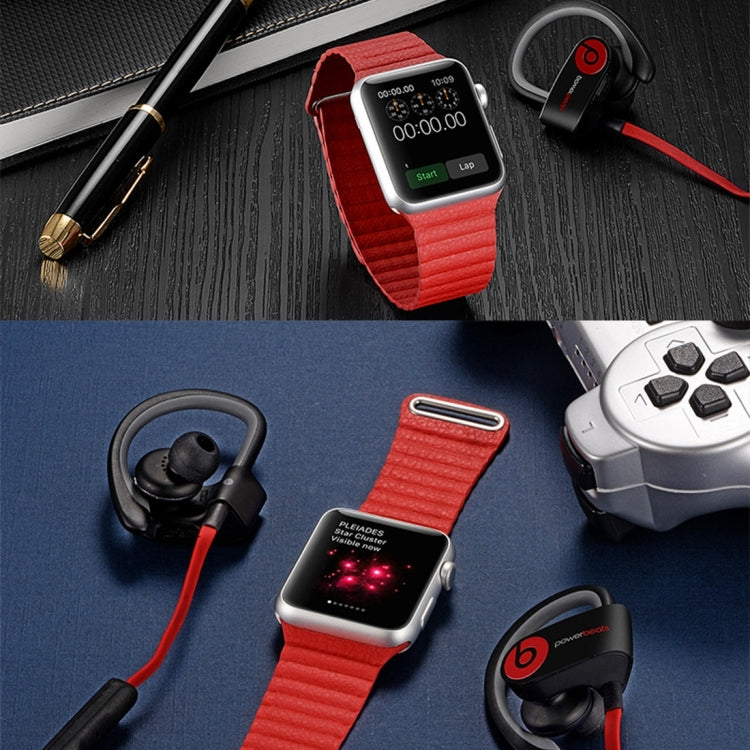 Lisslune | For Apple Watch 38mm Bow Magnet Closure PU Leather Strap (Red)