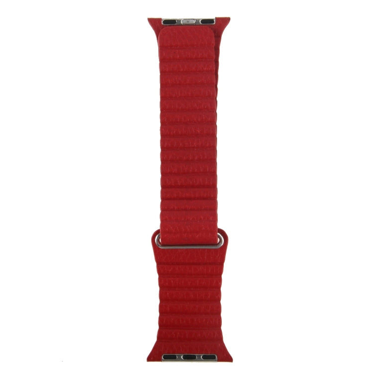 Lisslune | For Apple Watch 38mm Bow Magnet Closure PU Leather Strap (Red)