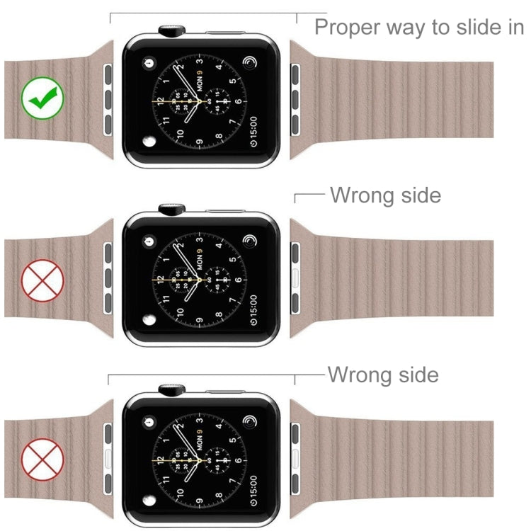 Lisslune | For Apple Watch 38mm Bow Magnet Closure PU Leather Strap (Red)