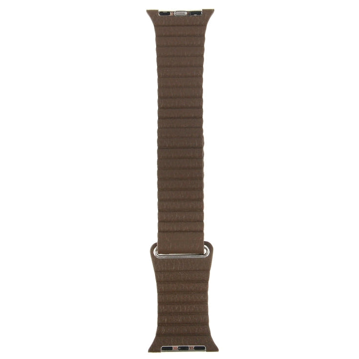 Lisslune | For Apple Watch 38mm Loop Magnetic Closure Buckle PU Leather Watch Band (Brown)