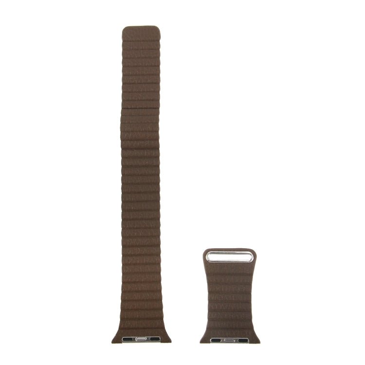 Lisslune | For Apple Watch 42mm Loop Magnetic Closure Clips PU Leather Watch Band (Brown)