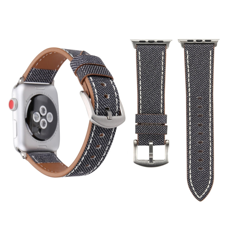 Lisslune | For Apple Watch Series 10 42mm / 9&8&7 41mm / SE 3&SE 2&6&SE&5&4 40mm / 3&2&1 38mm Simple Style Leather Cowboy Pattern Watchband (Gray)