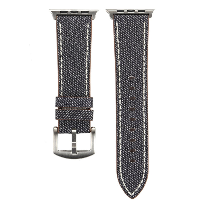 Lisslune | For Apple Watch Series 10 42mm / 9&8&7 41mm / SE 3&SE 2&6&SE&5&4 40mm / 3&2&1 38mm Simple Style Leather Cowboy Pattern Watchband (Gray)