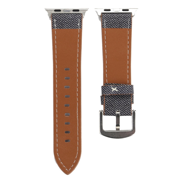 Lisslune | For Apple Watch Series 10 42mm / 9&8&7 41mm / SE 3&SE 2&6&SE&5&4 40mm / 3&2&1 38mm Simple Style Leather Cowboy Pattern Watchband (Gray)