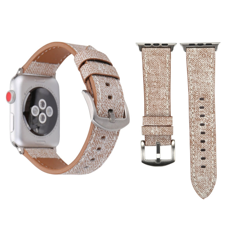 Lisslune | For Apple Watch Series 10 42mm / 9&8&7 41mm / SE 3&SE 2&6&SE&5&4 40mm / 3&2&1 38mm Simple Fashion Leather Cowboy Pattern Watch Strap (Light Gray)