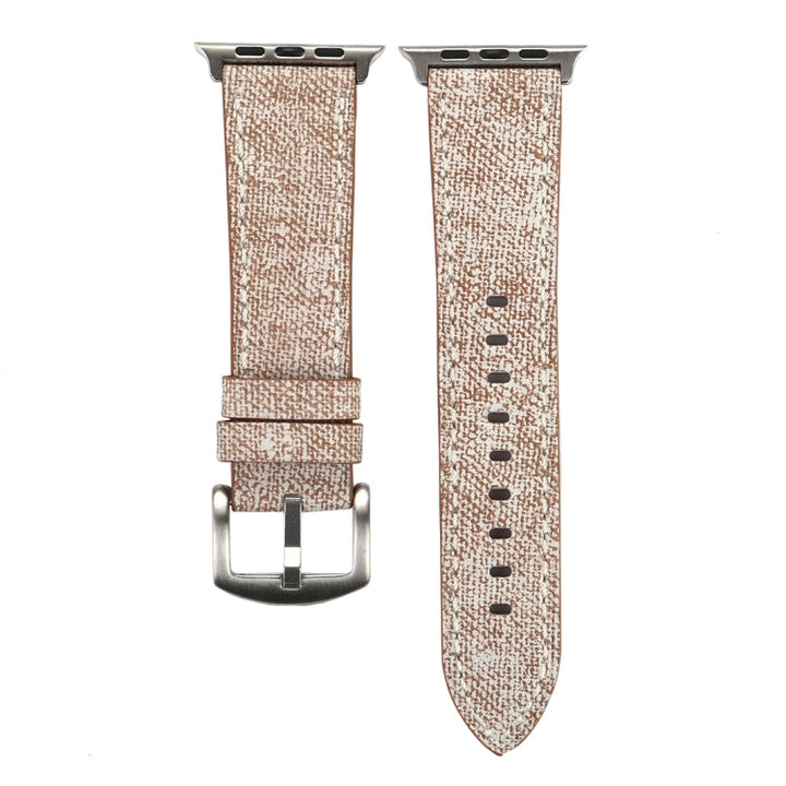 Lisslune | For Apple Watch Series 10 42mm / 9&8&7 41mm / SE 3&SE 2&6&SE&5&4 40mm / 3&2&1 38mm Simple Fashion Leather Cowboy Pattern Watch Strap (Light Gray)