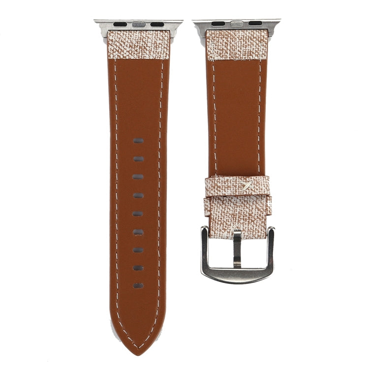 Lisslune | For Apple Watch Series 10 42mm / 9&8&7 41mm / SE 3&SE 2&6&SE&5&4 40mm / 3&2&1 38mm Simple Fashion Leather Cowboy Pattern Watch Strap (Light Gray)