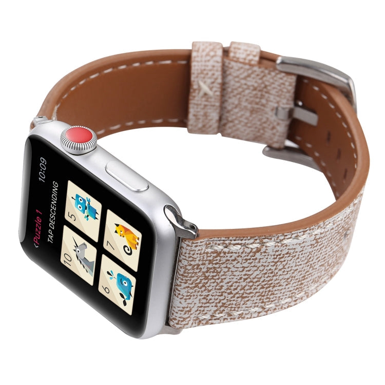 Lisslune | For Apple Watch Series 10 42mm / 9&8&7 41mm / SE 3&SE 2&6&SE&5&4 40mm / 3&2&1 38mm Simple Fashion Leather Cowboy Pattern Watch Strap (Light Gray)