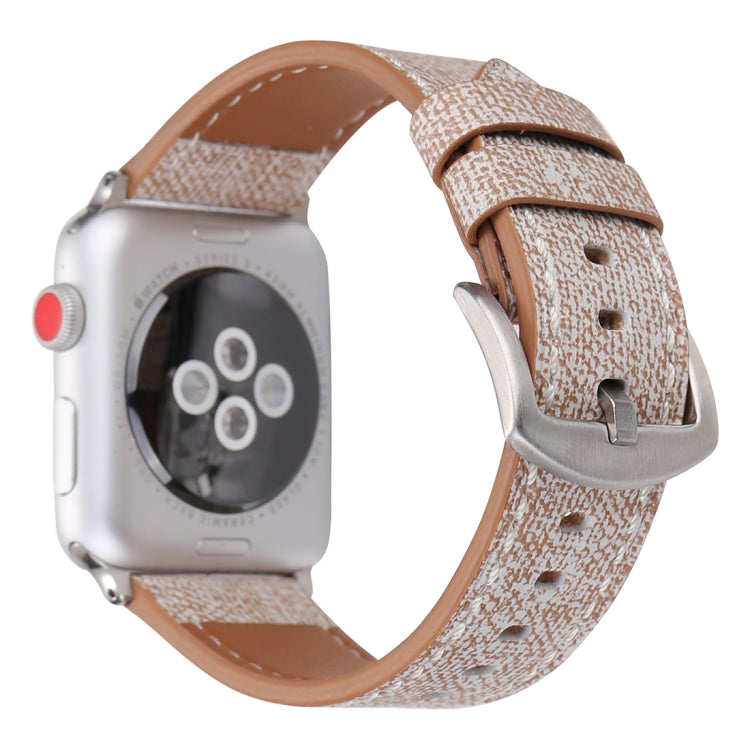 Lisslune | For Apple Watch Series 10 42mm / 9&8&7 41mm / SE 3&SE 2&6&SE&5&4 40mm / 3&2&1 38mm Simple Fashion Leather Cowboy Pattern Watch Strap (Light Gray)
