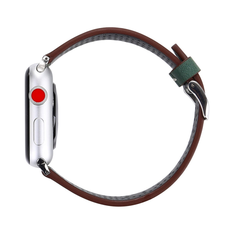 Lisslune | For Apple Watch Ultra 49mm&Watch Ultra 2 49mm / Series 10 46mm / 9&8&7 45mm / SE 3&SE 2&6&SE&5&4 44mm / 3&2&1 42mm Simple Fashion Leather Perforated Watch Strap (Green)