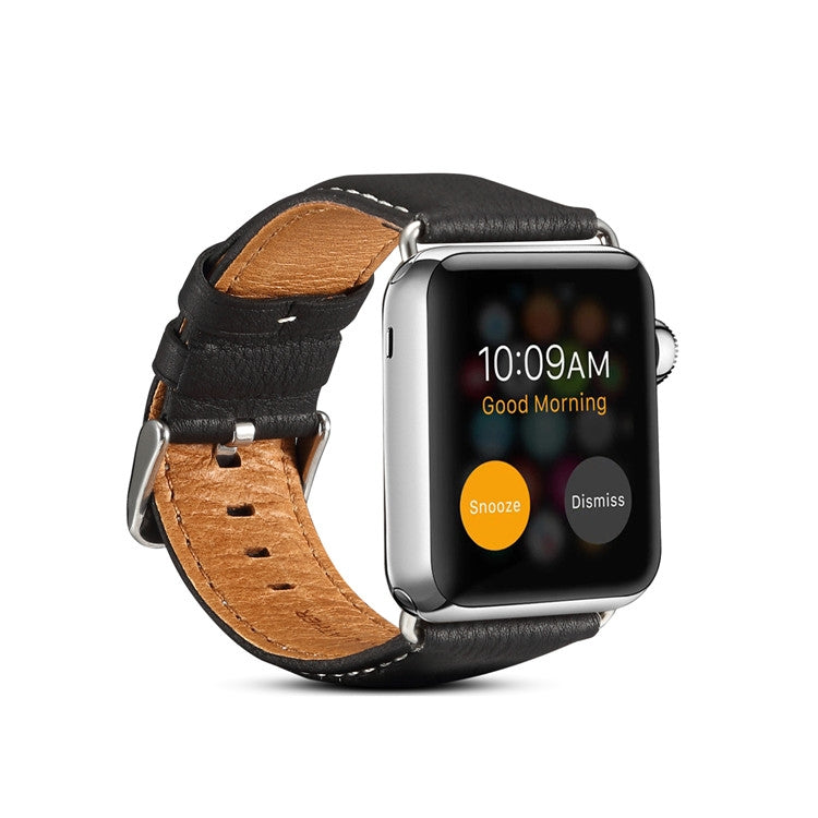 Lisslune | Denior Environment Luxury Car Watch Leather Watch Band for Apple Watch Series 7 45mm / 6 & SE & 5 & 4 44mm / 3 & 2 & 1 42mm (Black)