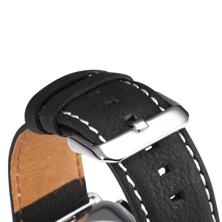 Lisslune | Denior Environment Luxury Car Watch Leather Watch Band for Apple Watch Series 7 45mm / 6 & SE & 5 & 4 44mm / 3 & 2 & 1 42mm (Black)