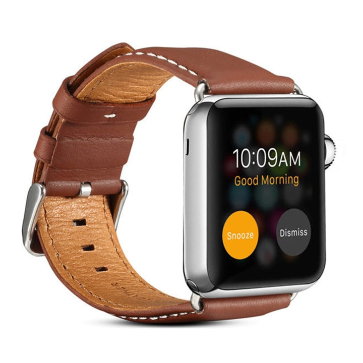 Lisslune | Denior Environmental Luxury Car Watch leather strap for Apple Watch Ultra 49mm & Watch Ultra 2 49mm / Series 10 46mm / 9 & 8 & 7 45mm / SE 3 & SE 2 & 6 & SE & 5 & 4 44mm / 3 & 2 & 1 42mm (Brown)
