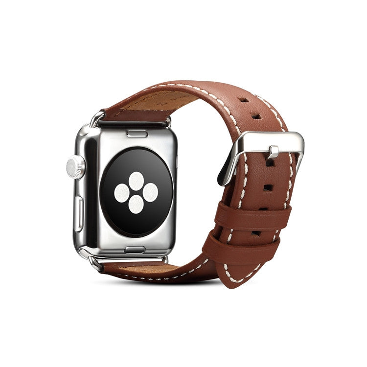 Lisslune | Denior Environmental Luxury Car Watch leather strap for Apple Watch Ultra 49mm & Watch Ultra 2 49mm / Series 10 46mm / 9 & 8 & 7 45mm / SE 3 & SE 2 & 6 & SE & 5 & 4 44mm / 3 & 2 & 1 42mm (Brown)