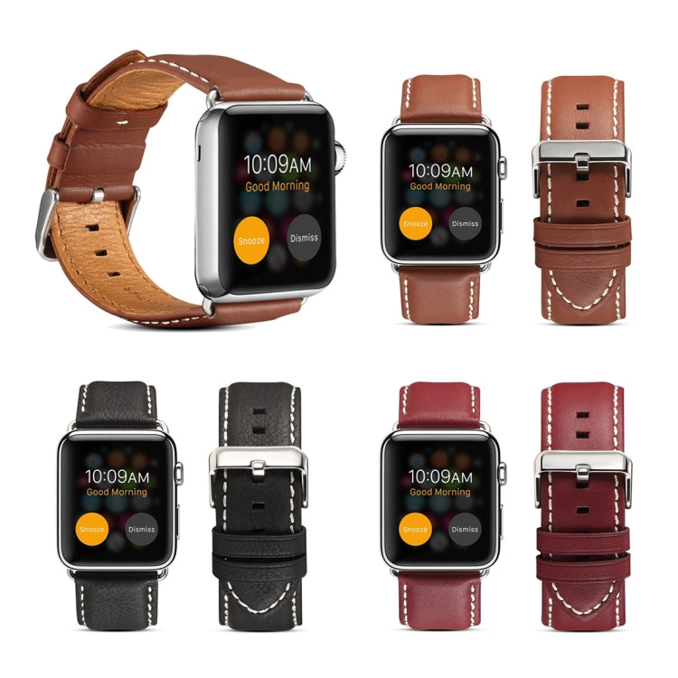 Lisslune | Denior Environmental Luxury Car Watch leather strap for Apple Watch Ultra 49mm & Watch Ultra 2 49mm / Series 10 46mm / 9 & 8 & 7 45mm / SE 3 & SE 2 & 6 & SE & 5 & 4 44mm / 3 & 2 & 1 42mm (Brown)