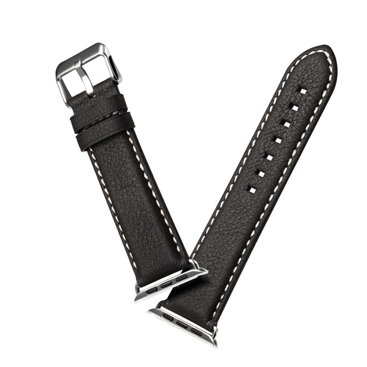 Lisslune | Denior Eco Luxury Car Watch Leather Strap for Apple Watch Series 10 42mm / 9&8&7 41mm / SE 3&SE 2&6&SE&5&4 40mm / 3&2&1 38mm (Black)
