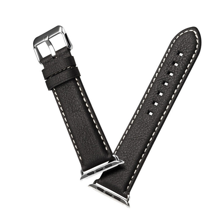 Lisslune | Denior Eco Luxury Car Watch Leather Strap for Apple Watch Series 10 42mm / 9&8&7 41mm / SE 3&SE 2&6&SE&5&4 40mm / 3&2&1 38mm (Black)