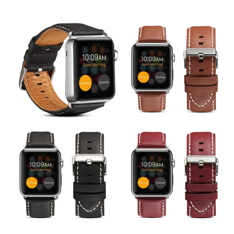 Lisslune | Denior Environmental Luxury Car Watch Leather Strap for Apple Watch Series 10 42mm / 9&8&7 41mm / SE 3&SE 2&6&SE&5&4 40mm / 3&2&1 38mm (Dark Red)