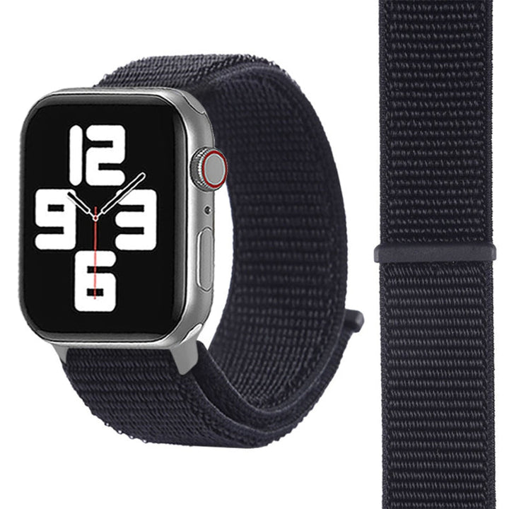 Lisslune | For Apple Watch 46mm / 49mm / 45mm / 44mm Simple Fashion Nylon Watch Band with Magic Wand (Black)
