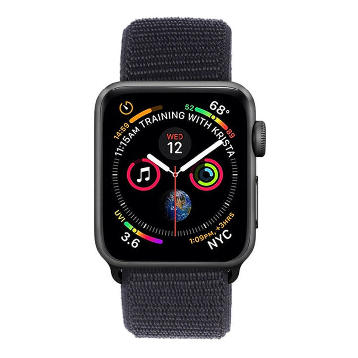Lisslune | For Apple Watch 46mm / 49mm / 45mm / 44mm Simple Fashion Nylon Watch Band with Magic Wand (Black)