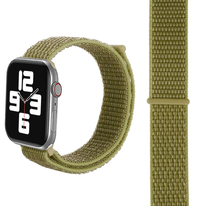 Lisslune | For Apple Watch 46mm / 49mm / 45mm / 44mm Simple Fashion Nylon Watch Strap with Magic Stick (Dark Green)