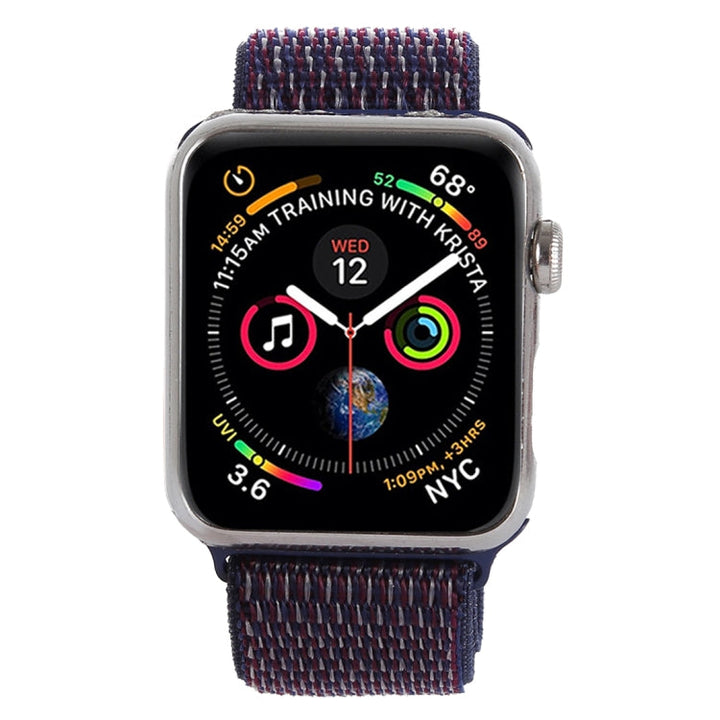 Lisslune | For Apple Watch 46mm / 49mm / 45mm / 44mm Simple Fashion Nylon Watch Strap with Magic Stick (Dark Purple)