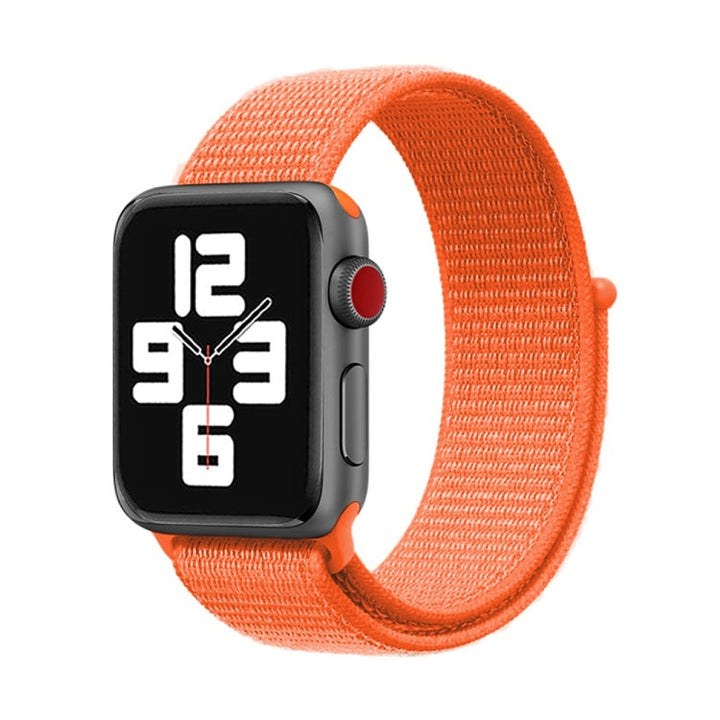 Lisslune | For Apple Watch 46mm / 49mm / 45mm / 44mm Simple Fashion Nylon Watch Strap with Magic Stick (Orange)