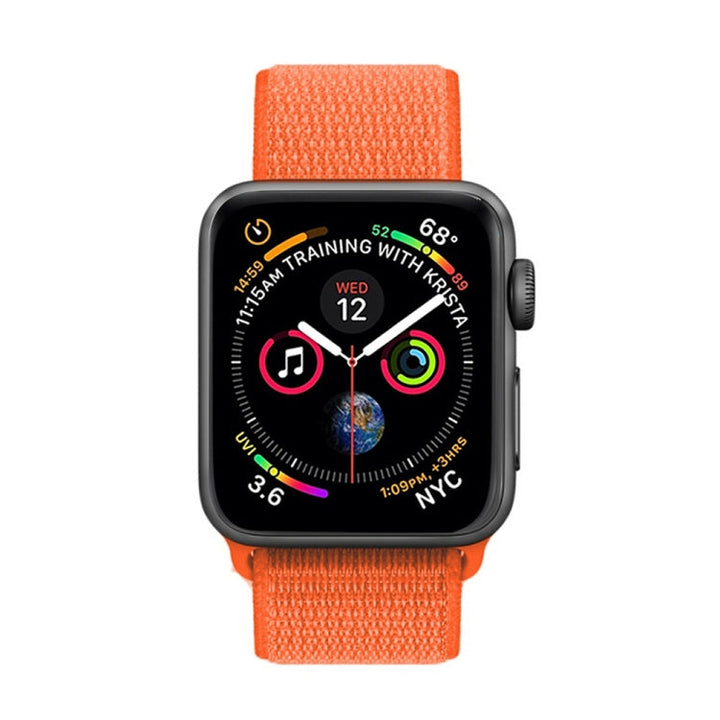 Lisslune | For Apple Watch 46mm / 49mm / 45mm / 44mm Simple Fashion Nylon Watch Strap with Magic Stick (Orange)