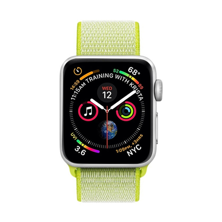 Lisslune | For Apple Watch 46mm / 49mm / 45mm / 44mm Simple Fashion Nylon Watch Band with Magic Stitch ( fluorescent green light )