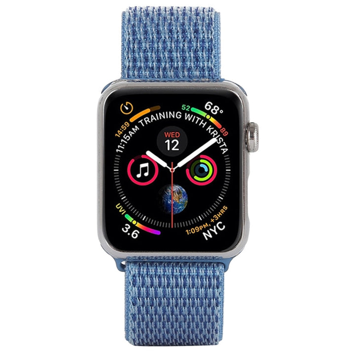 Lisslune | For Apple Watch 46mm / 49mm / 45mm / 44mm Simple Fashion Nylon Watch Band with Magic Stick (Peacock Blue)