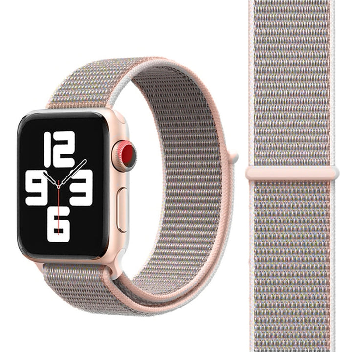 Lisslune | For Apple Watch 46mm / 49mm / 45mm / 44mm Simple Fashion Nylon Watch Band with Magic Stitch (Light Gray)