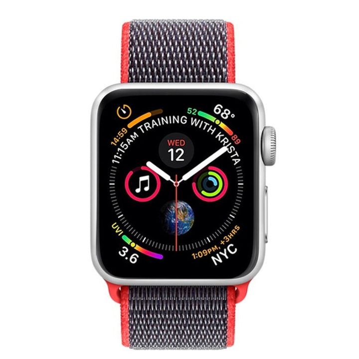 Lisslune | For Apple Watch 46mm / 49mm / 45mm / 44mm Simple Fashion Nylon Watch Band with Magic Stick (Magenta)