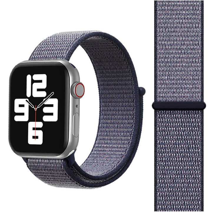 Lisslune | For Apple Watch 46mm / 49mm / 45mm / 44mm Simple Fashion Nylon Watch Strap with Magic Wand (Navy Blue)