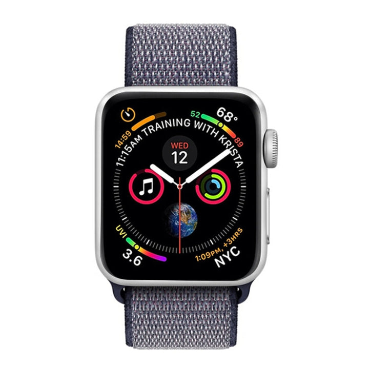 Lisslune | For Apple Watch 46mm / 49mm / 45mm / 44mm Simple Fashion Nylon Watch Strap with Magic Wand (Navy Blue)