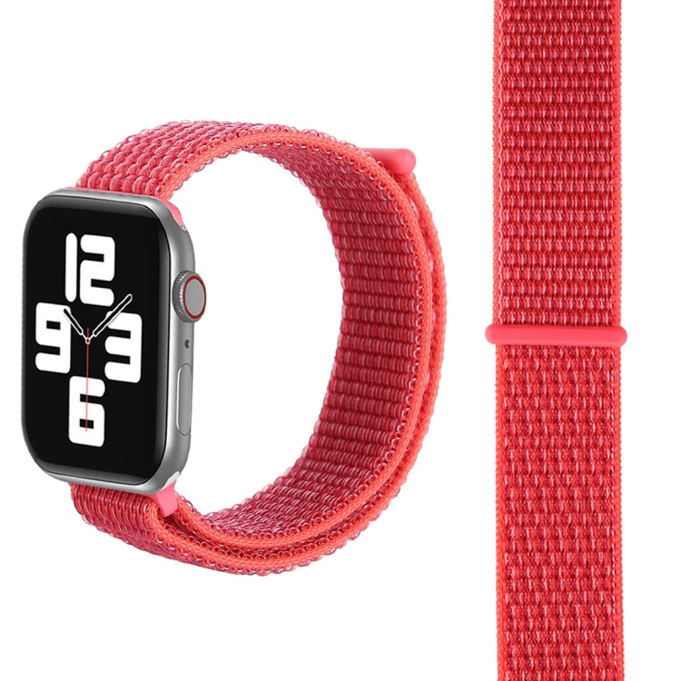 Lisslune | For Apple Watch 46mm / 49mm / 45mm / 44mm Simple Fashion Nylon Watch Band with Magic Stick (Pink Red)