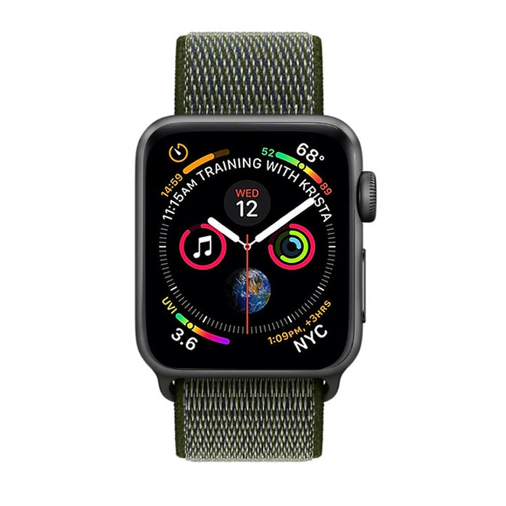 Lisslune | For Apple Watch 42mm / 41mm / 40mm / 38mm Simple Fashion Nylon Watch Strap with Magic Stick (Army Green)