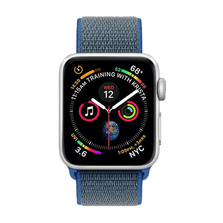 Lisslune | For Apple Watch 42mm / 41mm / 40mm / 38mm Simple Fashion Nylon Watch Band with Magic Stick (Dark Blue)
