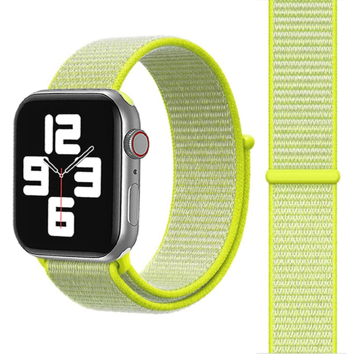Lisslune | For Apple Watch 42mm / 41mm / 40mm / 38mm Simple Fashion Nylon Watch Strap with Magic Stick (fluorescent green light)